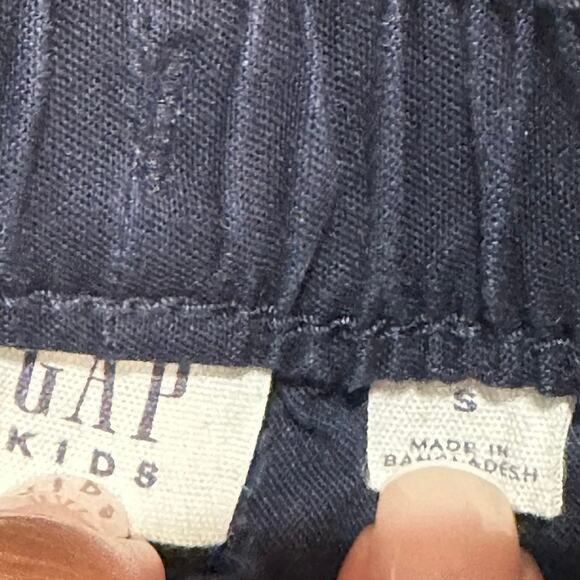 Gap Navy Blue Boys Pants sz S Pull on Drawstring Pants Dark Blue Chinos - Picture 5 of 7